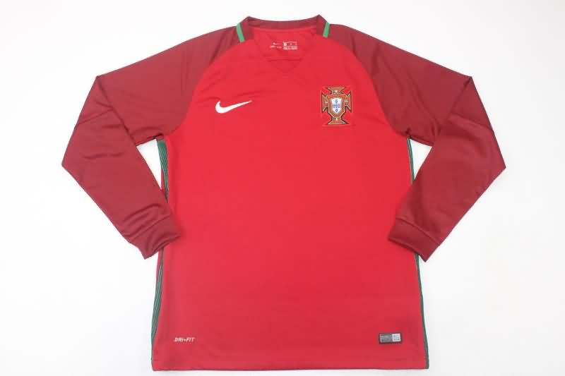 Portugal Soccer Jersey Home Long Sleeve Retro Replica 2016/17