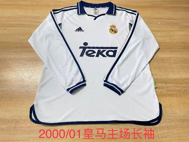 Real Madrid Soccer Jersey Home Retro Long Sleeve Replica 2000/01