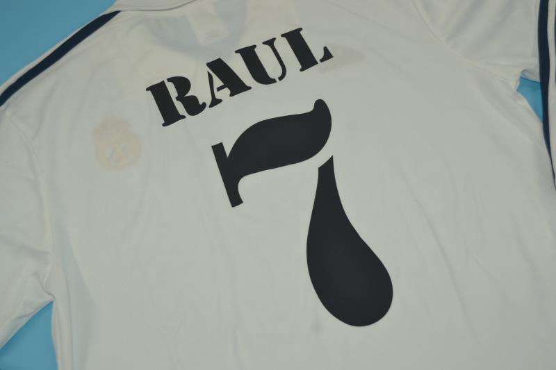 Real Madrid Soccer Jersey Home Long Retro Replica 2001/02