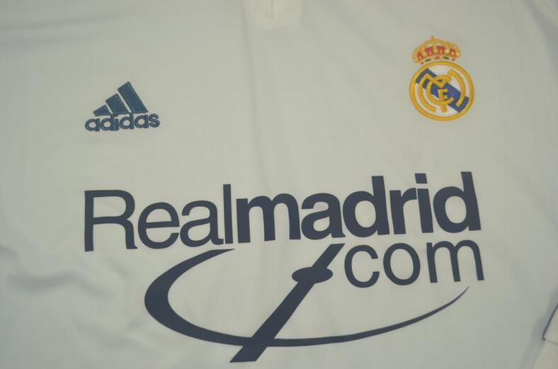 Real Madrid Soccer Jersey Home Long Jersey(Sponsor) Replica 2001/02