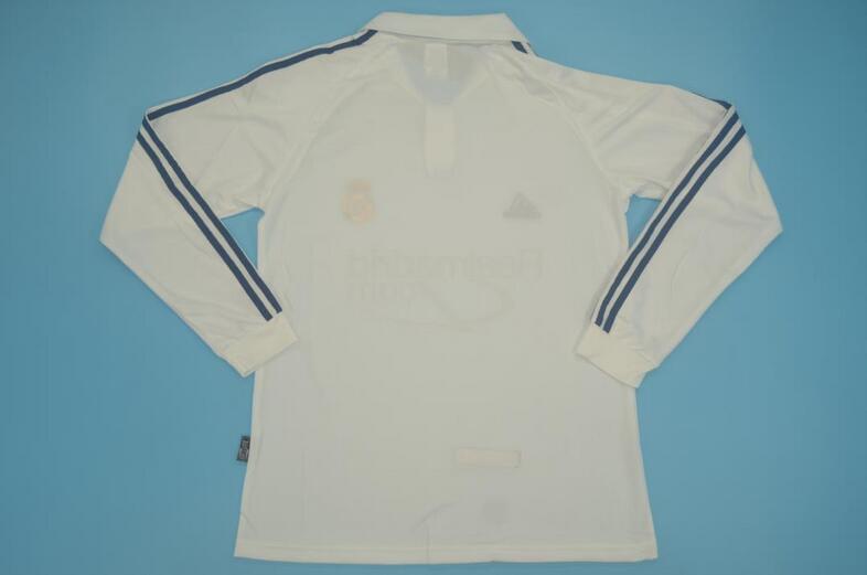 Real Madrid Soccer Jersey Home Long Jersey(Sponsor) Replica 2001/02