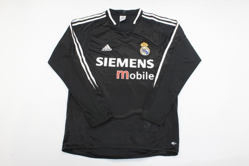 Real Madrid Soccer Jersey Away Long Sleeve Retro Replica 2004/05