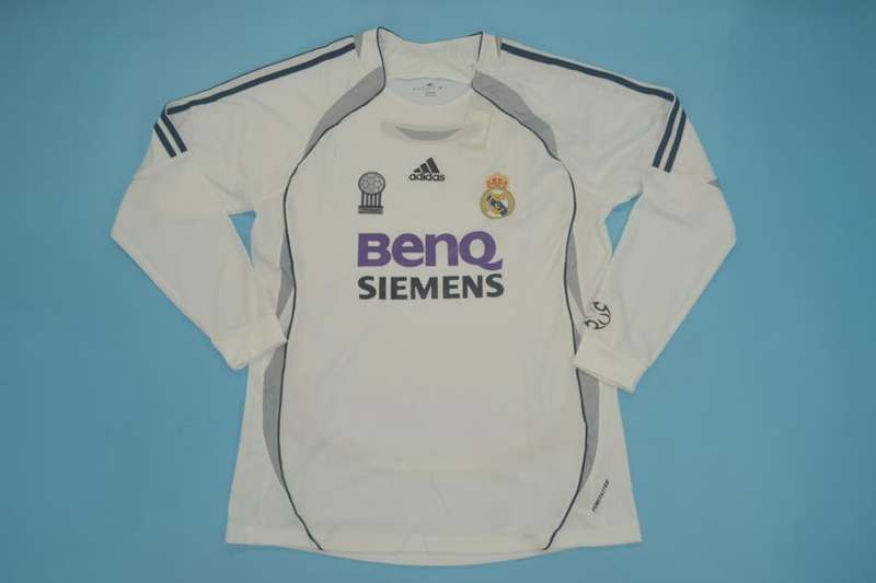 Real Madrid Soccer Jersey Home Long Retro Replica 2006/07