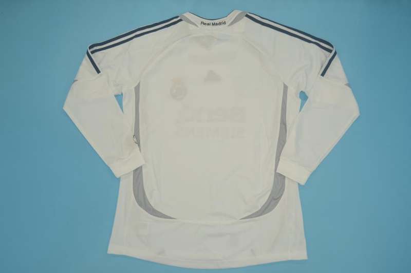 Real Madrid Soccer Jersey Home Long Retro Replica 2006/07