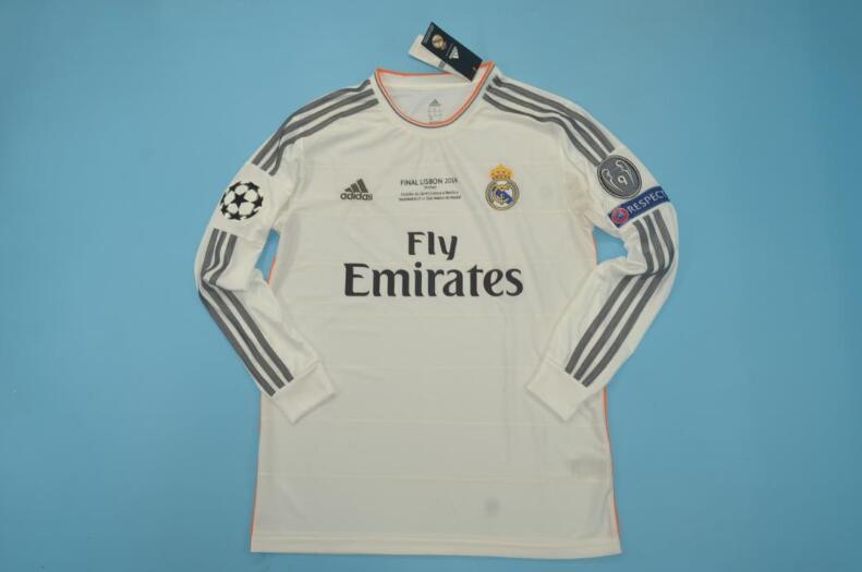 Real Madrid Soccer Jersey Home UCL Long Retro Replica 2013/14