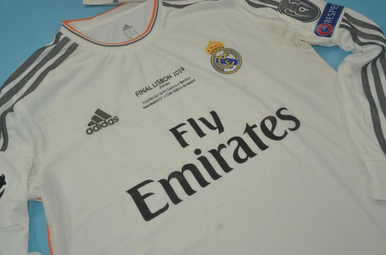 Real Madrid Soccer Jersey Home UCL Long Retro Replica 2013/14