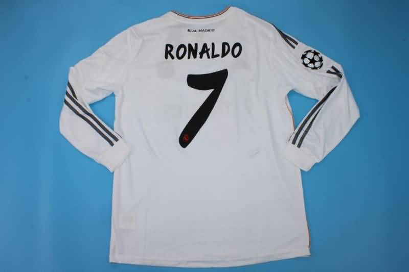 Real Madrid Soccer Jersey Home UCL Long Retro Replica 2013/14