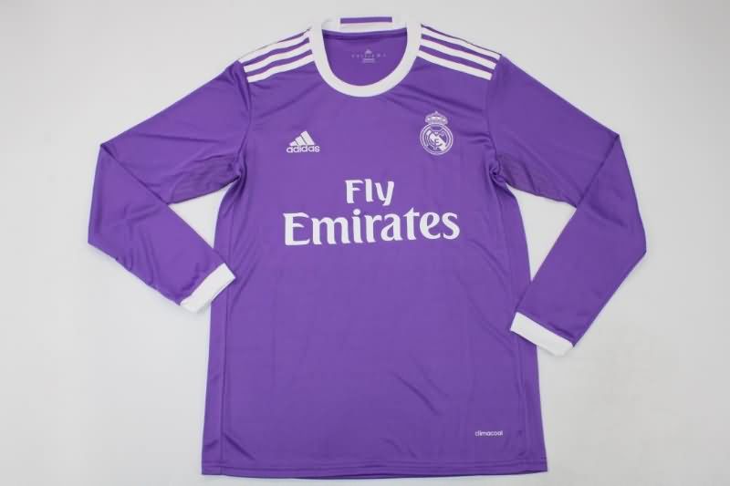 Real Madrid Soccer Jersey Away Long Retro Replica 2016/17