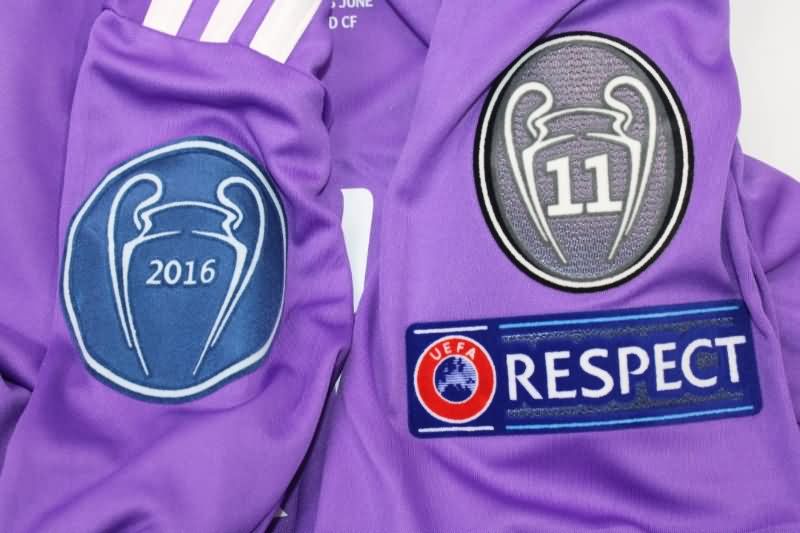Real Madrid Soccer Jersey Away Long Retro Replica 2016/17