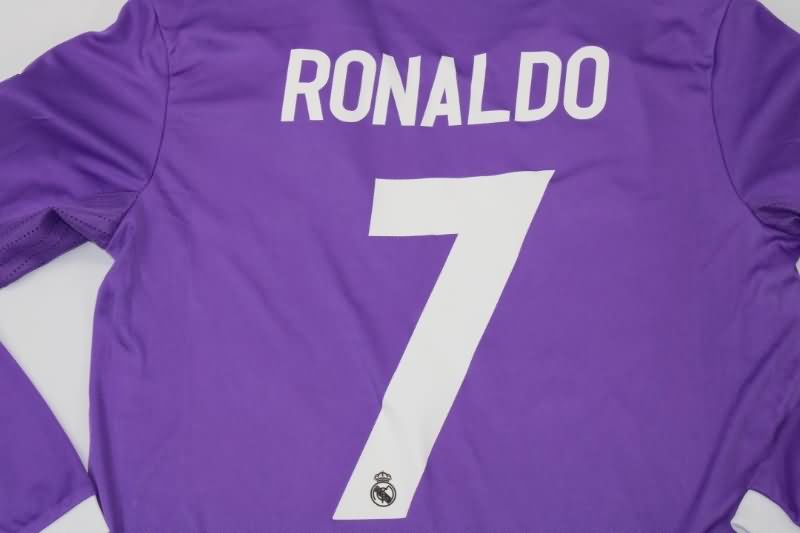 Real Madrid Soccer Jersey Away Long Retro Replica 2016/17