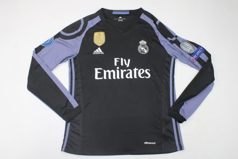 Real Madrid Soccer Jersey Third Long Retro Replica 2016/17