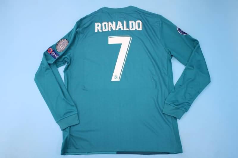 Real Madrid Soccer Jersey Third Long Sleeve Retro Replica 2017/18