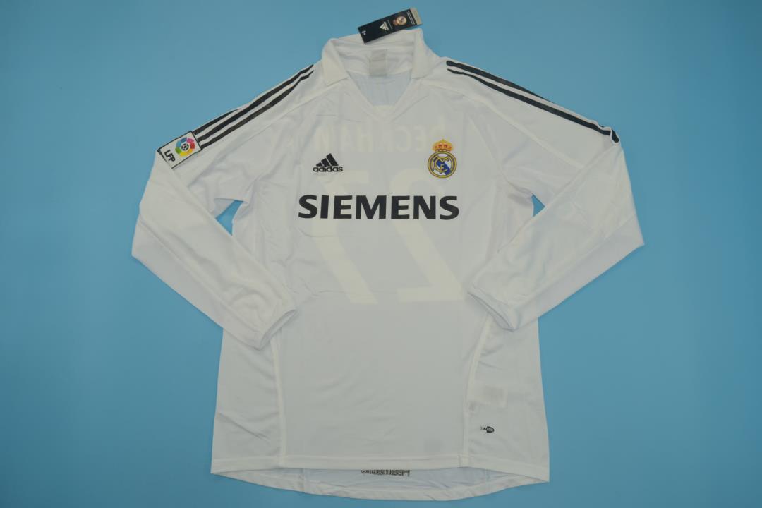 Real Madrid Soccer Jersey Home Long Retro Replica 2005/06