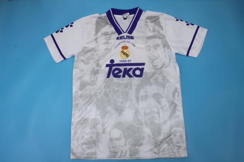 Real Madrid Soccer Jersey Home Champiom Retro Replica 1996/97