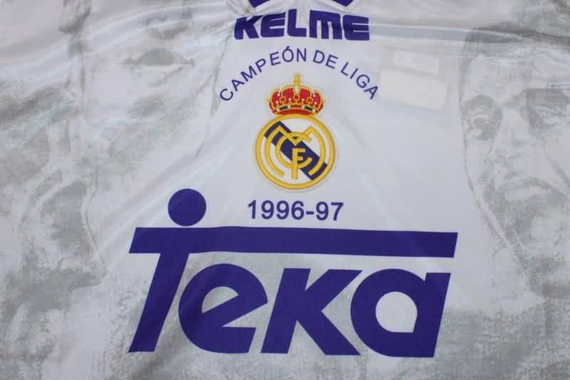 Real Madrid Soccer Jersey Home Champiom Retro Replica 1996/97