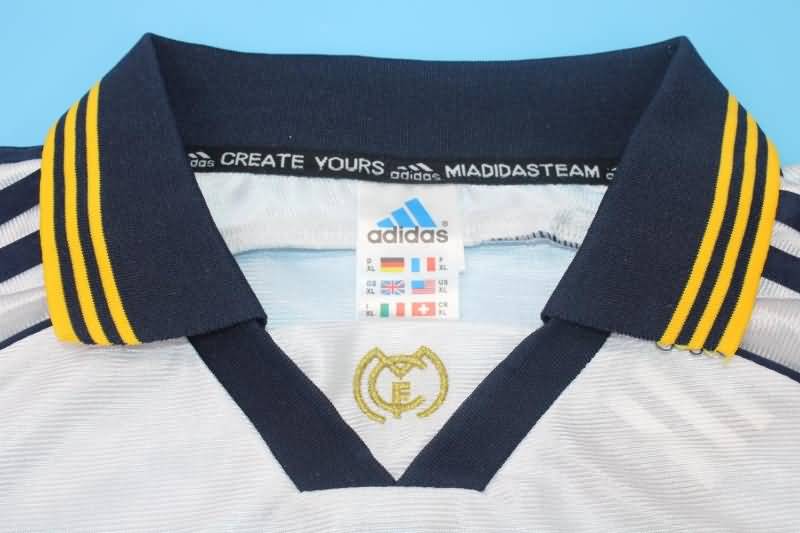 Real Madrid Soccer Jersey Home Long Slevee Retro Replica 1998/00