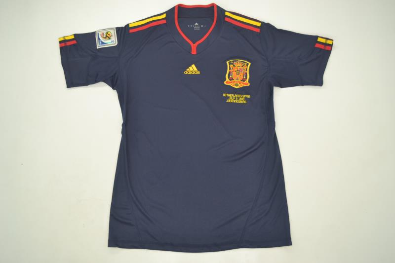 Spain Soccer Jersey Final Away Retro Replica 2010