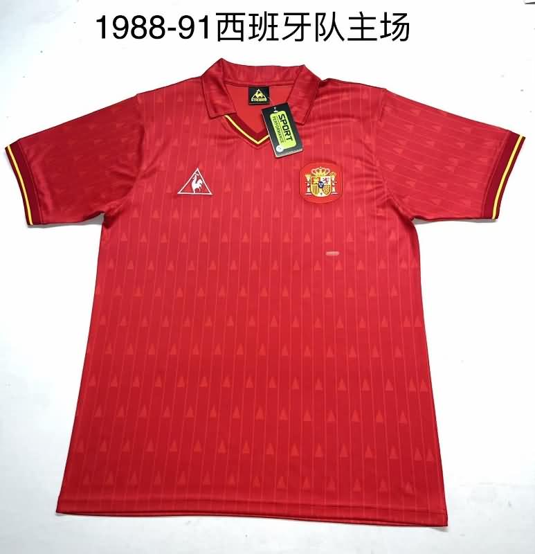 Spain Soccer Jersey Home Retro Replica 1988/91