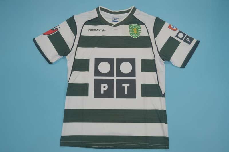 Sporting Lisbon Soccer Jersey Home Retro Replica 2001/02