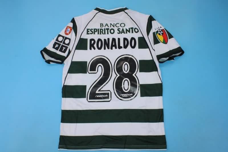 Sporting Lisbon Soccer Jersey Home Retro Replica 2001/02