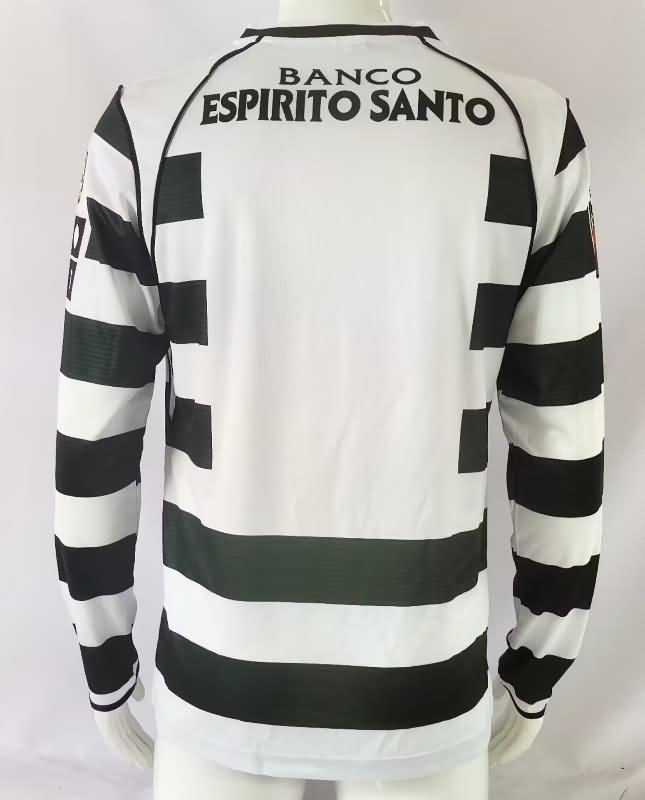 Sporting Lisbon Soccer Jersey Home Long Sleeve Retro Replica 2001/02