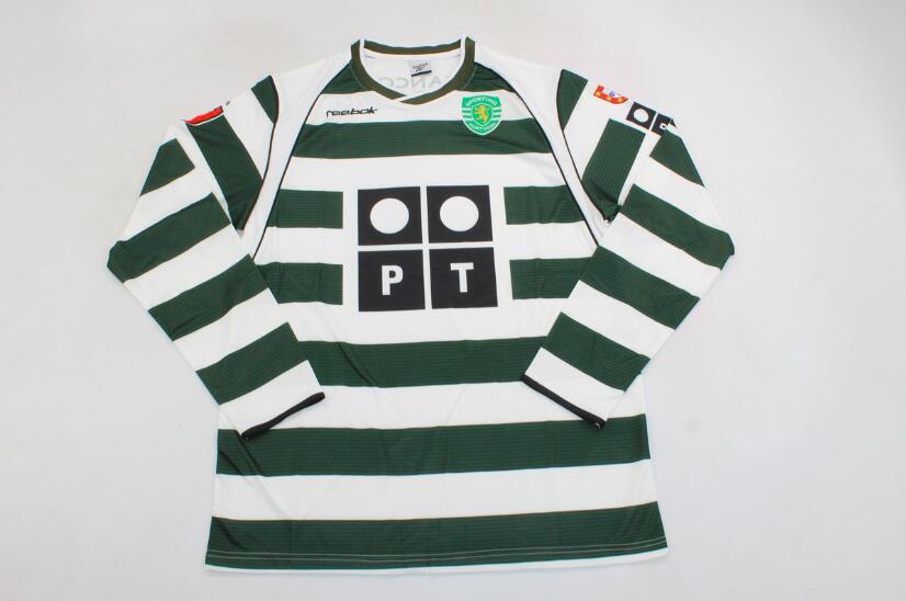 Sporting Lisbon Soccer Jersey Home Long Sleeve Retro Replica 2002/03