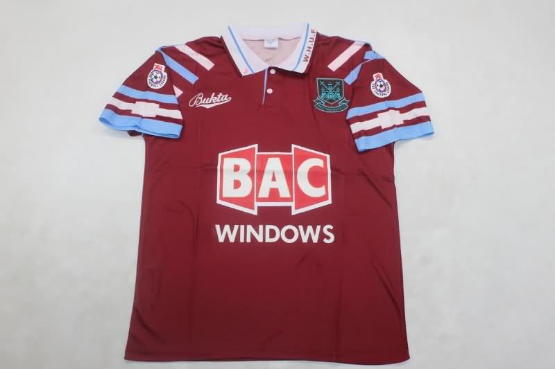 West Ham Soccer Jersey United Home Retro Replica 1991/92