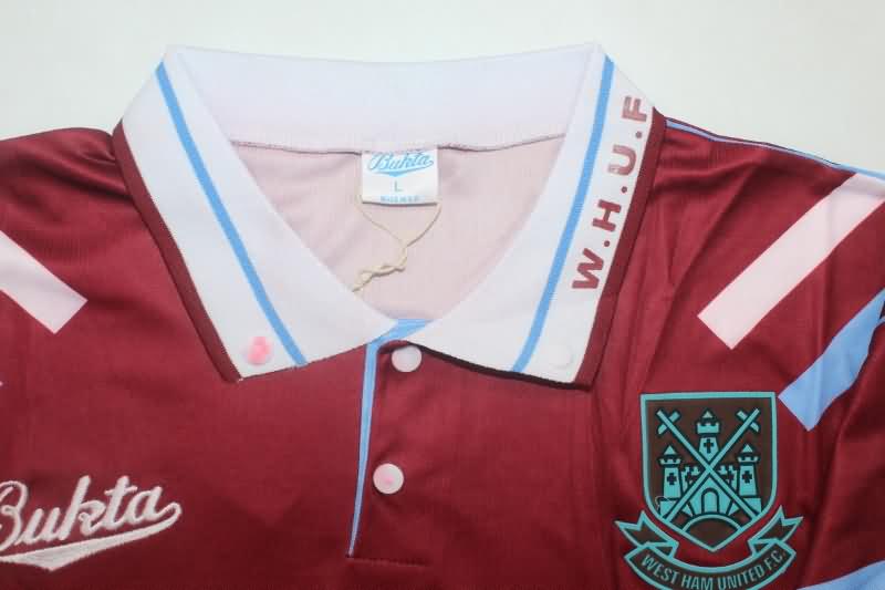 West Ham Soccer Jersey United Home Retro Replica 1991/92