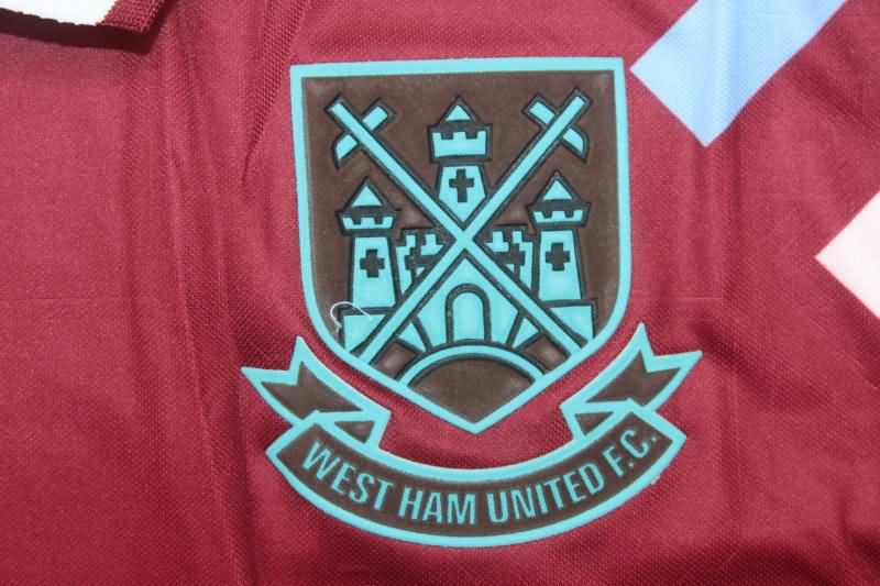 West Ham Soccer Jersey United Home Retro Replica 1991/92