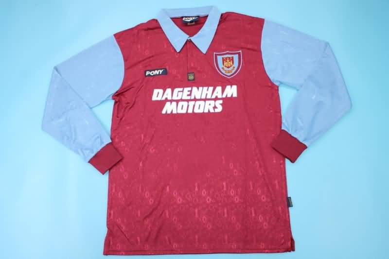 West Ham Soccer Jersey Home Long Sleeve Retro Replica 1995/97