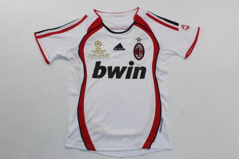 Kids AC Milan 2006/07 Away UCL Final Soccer Jersey And Shorts