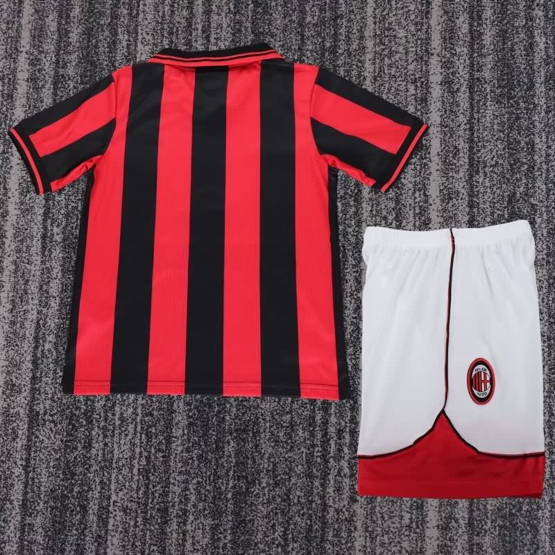 Kids AC Milan 1997/98 Home Soccer Jersey And Shorts