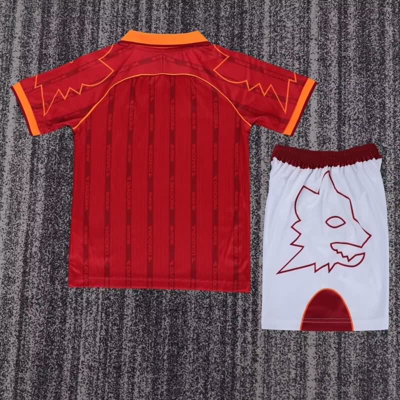 Kids AS Roma 1999/00 Home Soccer Jersey And Shorts