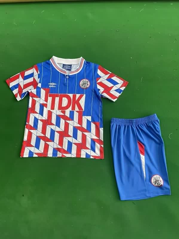 Kids Ajax 1989/90 Away Soccer Jersey And Shorts