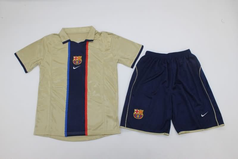 Kids Barcelona 2001/02 Away Soccer Jersey And Shorts