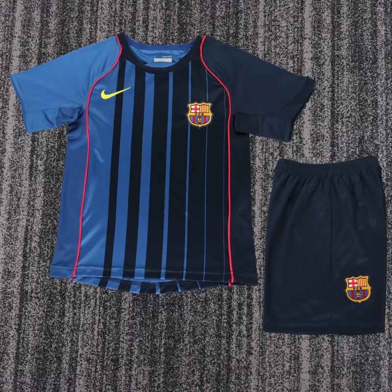 Kids Barcelona 2004/05 Away Soccer Jersey And Shorts