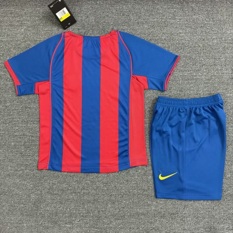 Kids Barcelona 2004/05 Home Soccer Jersey And Shorts