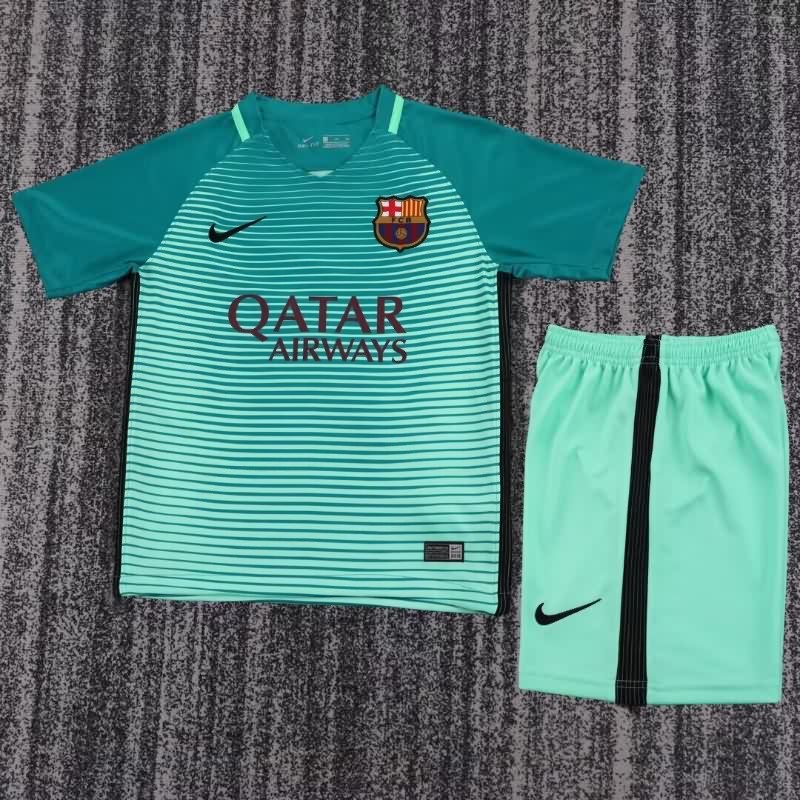 Kids Barcelona 2016/17 Third Soccer Jersey And Shorts