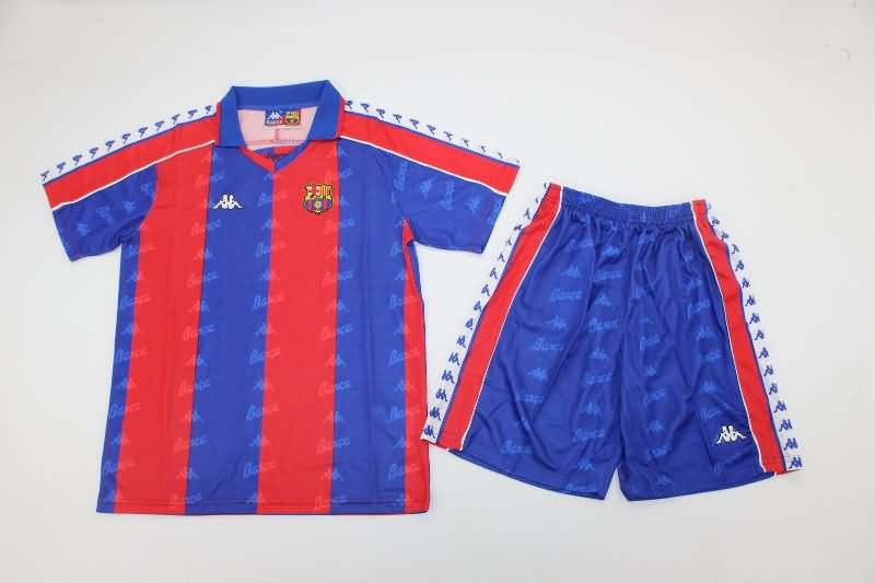 Kids Barcelona 1992/95 Home Soccer Jersey And Shorts
