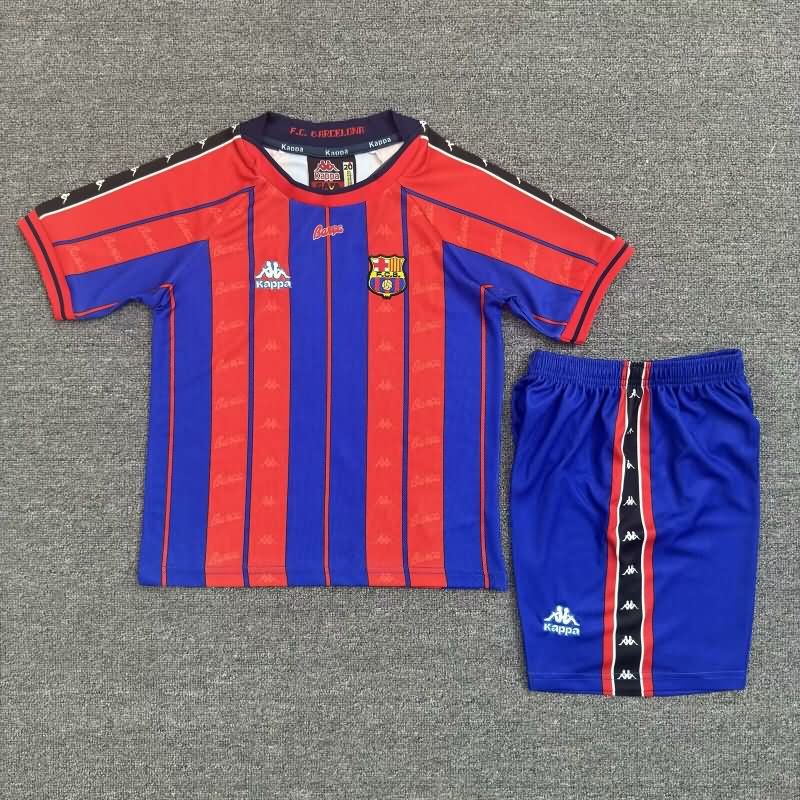 Kids Barcelona 1997/98 Home Soccer Jersey And Shorts