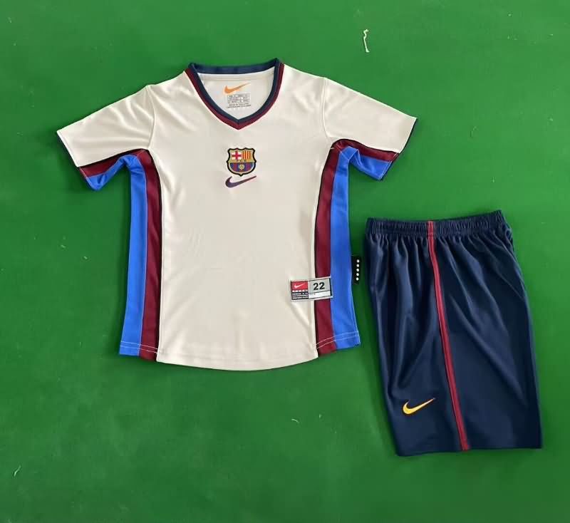 Kids Barcelona 1998/01 Away Soccer Jersey And Shorts