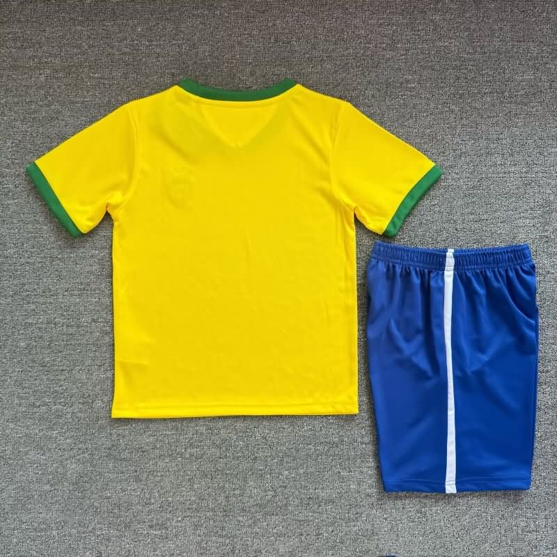 Kids Brazil 1970 Home Soccer Jersey And Shorts