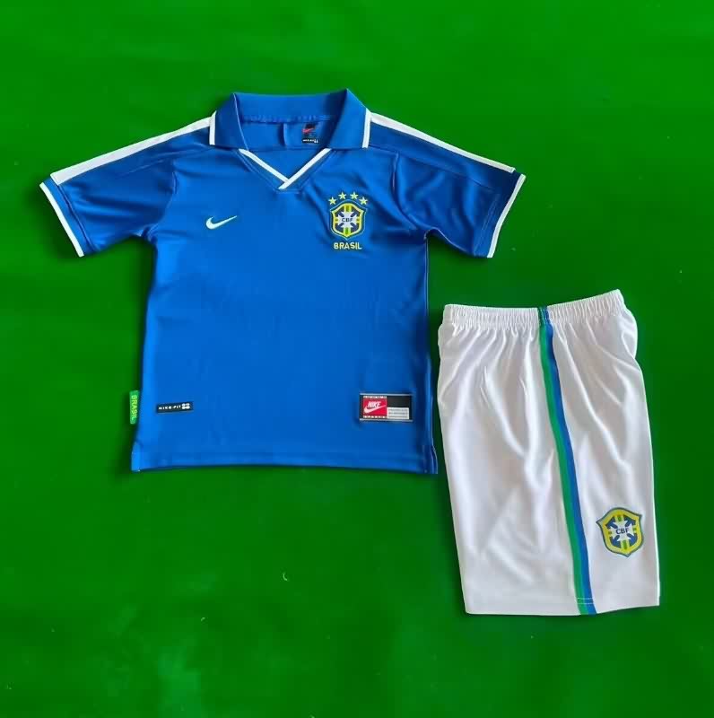 Kids Brazil 1997 Away Soccer Jersey And Shorts Kids Brazil 1997 Away Soccer Jersey And Shorts