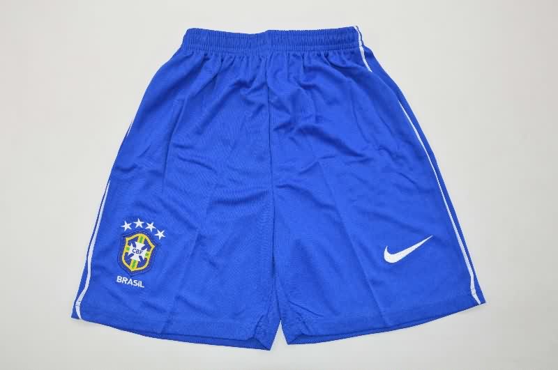 Kids Brazil 2002 Home Long Sleeve Soccer Jersey And Shorts