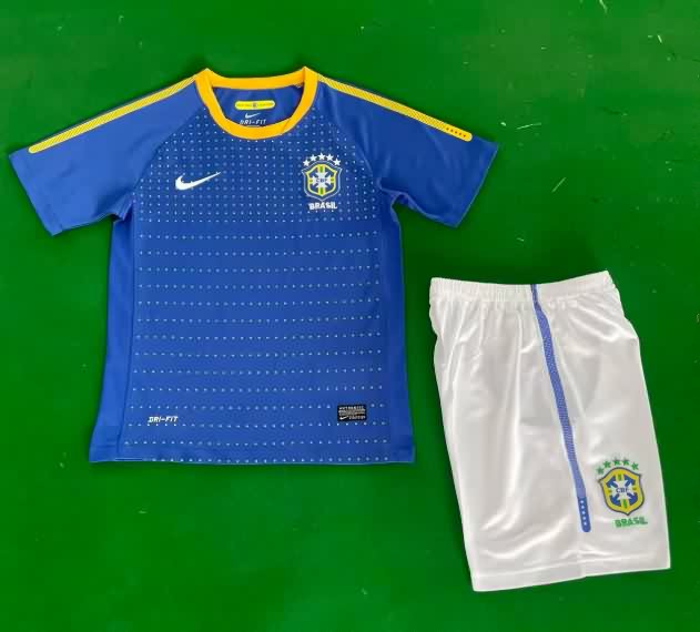 Kids Brazil 2010 Away Soccer Jersey And Shorts