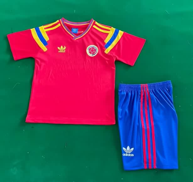 Kids Colombia 1990 Away Soccer Jersey And Shorts Kids Colombia 1990 Away Soccer Jersey And Shorts