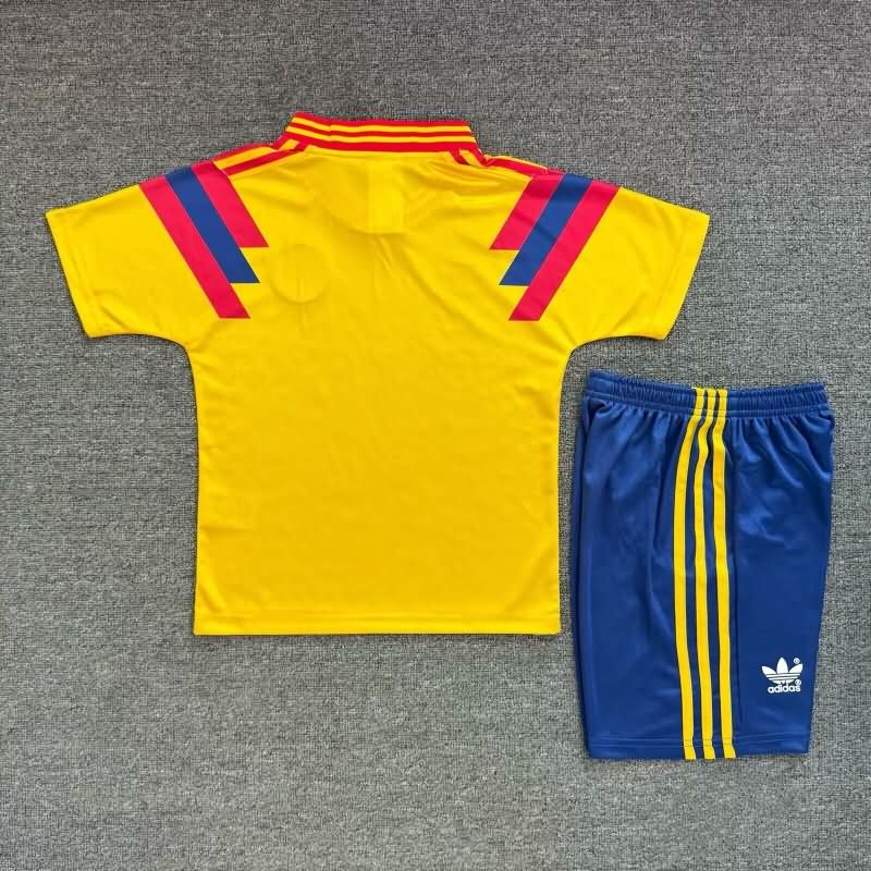 Kids Colombia 1990 Home Soccer Jersey And Shorts