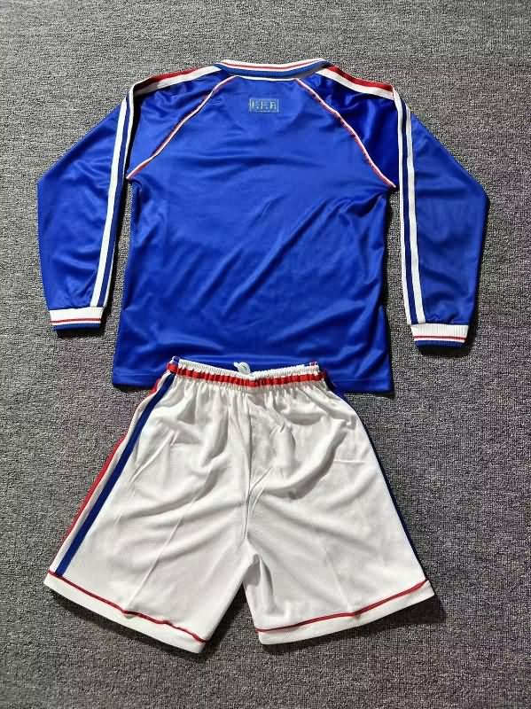 Kids France 1998 Home Long Sleeve Soccer Jersey And Shorts