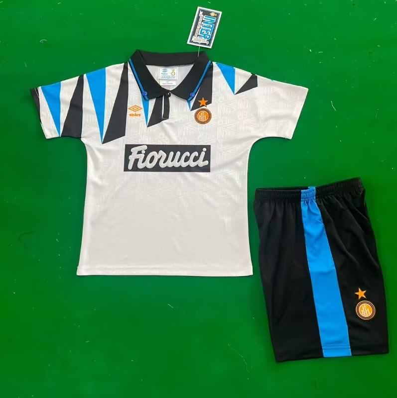 Kids Inter Milan 1992/93 Away Soccer Jersey And Shorts Kids Inter Milan 1992/93 Away Soccer Jersey And Shorts