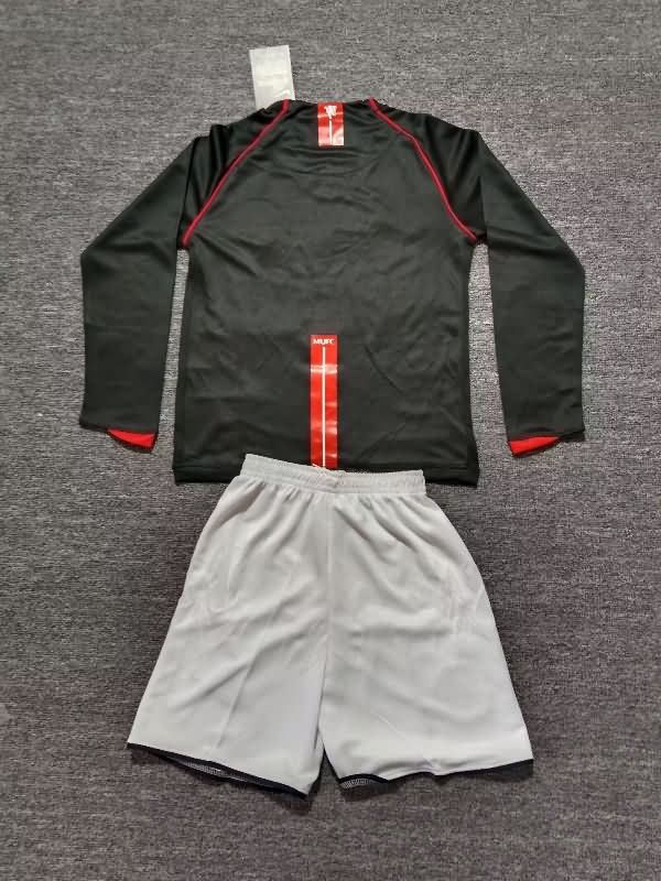 Kids Manchester United 2007/08 Away Long Sleeve Soccer Jersey And Shorts